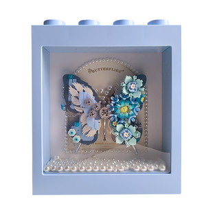 LOZ俐智蝴蝶积木相框发光立体拼图珍珠摆件装饰品情人节教师节礼