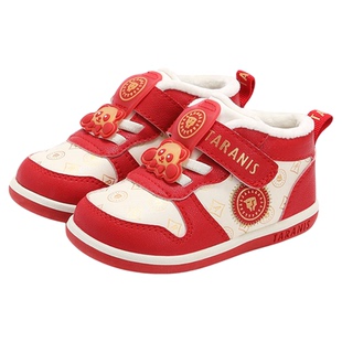 泰兰尼斯学步鞋男宝宝防滑新年机能鞋冬季新款童鞋加绒保暖女童鞋