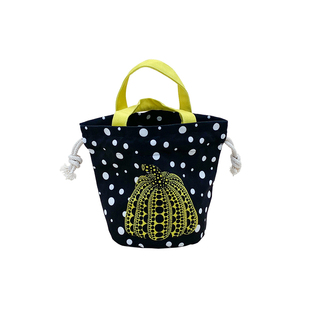 日系波点南瓜手拎束口袋可爱迷你通勤手拎帆布包网红礼品收纳包女