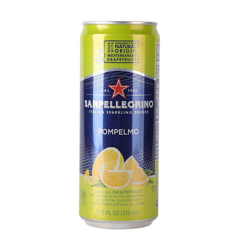 意大利圣培露果汁柠檬甜橙石榴330ml*24听整箱进口果汁汽泡水饮料