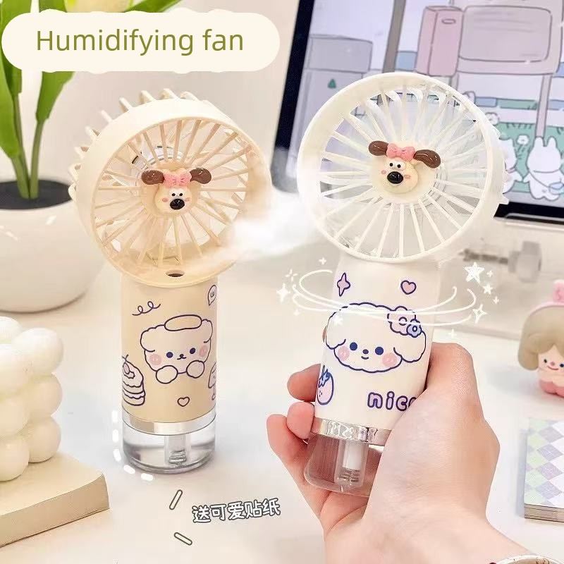 喷雾小风扇便携式三挡调节电风扇学生宿舍办公室随身静音制冷diy