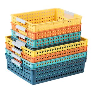 桌面塑料收纳筐可堆叠收纳盒整理储置物幼儿园创意零食玩具收纳框