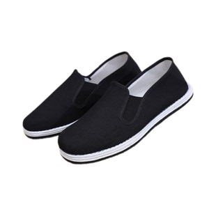 鲁泰加厚橡胶底升级版老北京布鞋防滑纯棉鞋面透气休闲工作一脚蹬