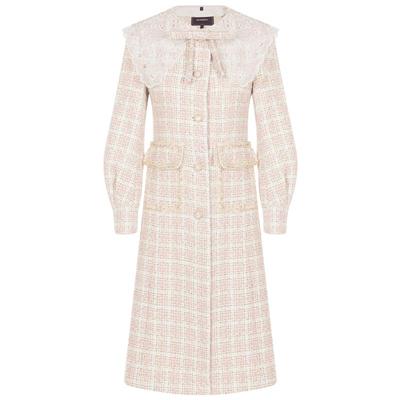 【奥莱】MAXRIENY廓形复古格纹大衣长款风衣女