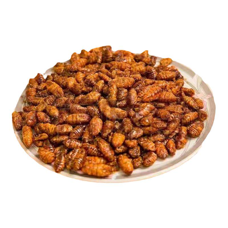 香酥蚕蛹山东特产开袋即食油炸香辣脆五香食用新鲜下酒菜小吃蚂蚱