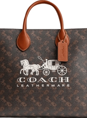 【新品】COACH/蔻驰女士马车图案印花ACE 35号大号托特包