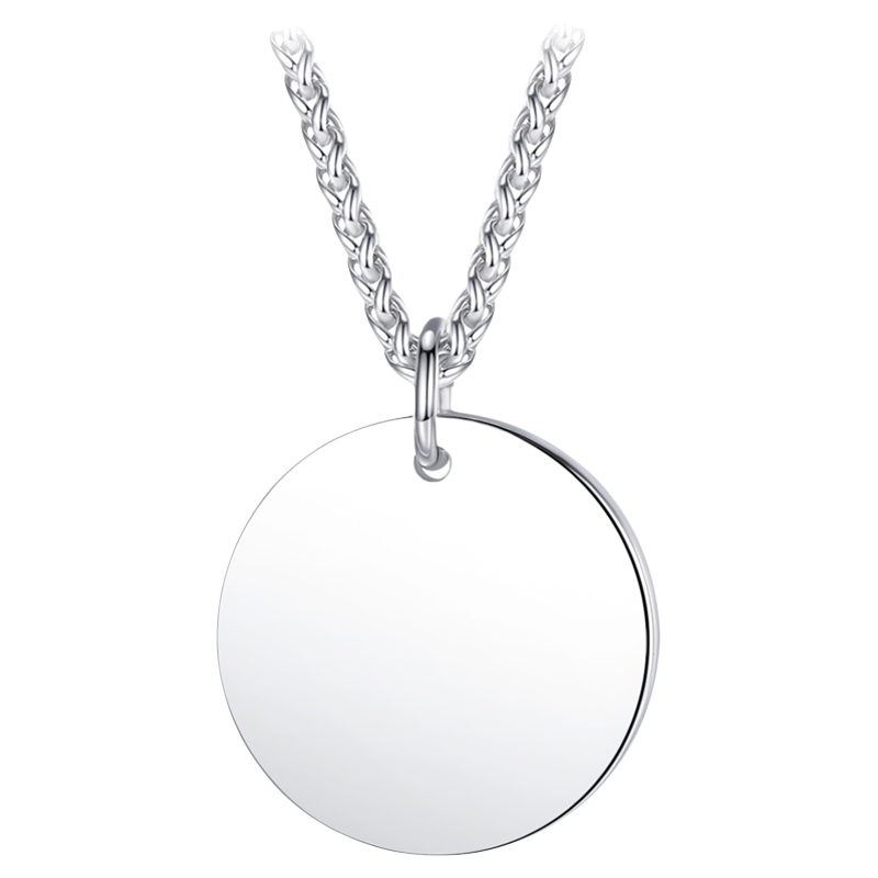 999足银圆牌项链定制彩色照片