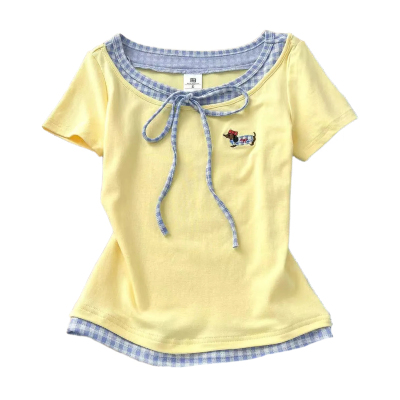 夏季多巴胺甜美阔腿裤两件套女