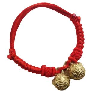 虎头学步铜铃铛宝宝婴儿童平安幸运手链男女脚链端午节五彩红绳