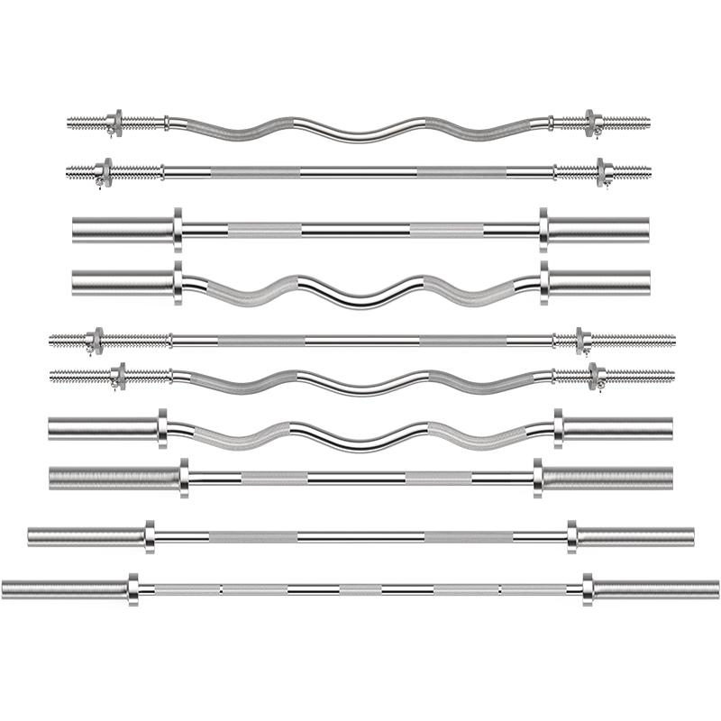 杠铃直杆1.5米家用男士女士1.2米曲杆奥杆举重健身器材通用杠铃片
