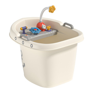 IUU儿童洗澡桶宝宝泡澡桶冬天大号沐浴桶可坐婴儿游泳桶坐式折叠