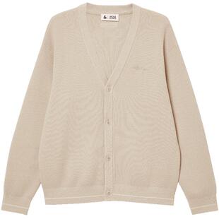 杰克琼斯男装25年秋季新款纯色PU标雪尼尔开衫毛衣宽松刺绣针织衫