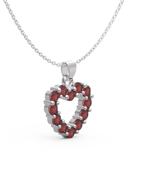 红宝石纯银项链女表白饰品