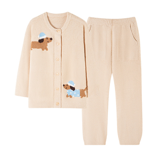 古今睡衣女款2025新款冬高级感半边绒加厚保暖可外穿家居服套装