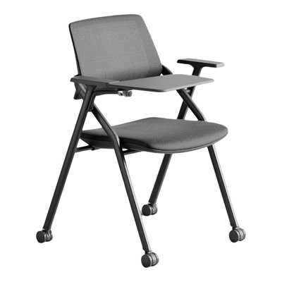 得力普乐士折叠培训椅带桌板写字板会议椅桌椅一体教室开会办公椅