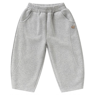 右欧童装春秋针织裤子男童弯刀卫裤儿童休闲运动长裤小宝宝直筒裤