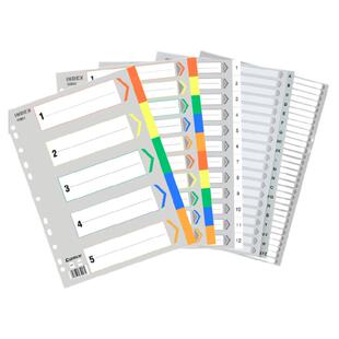 齐心A4索引纸字母数字隔页纸11孔塑料PP彩色分类纸多页打孔文件夹用整理分页纸ix901ix902ix894ix900ix899