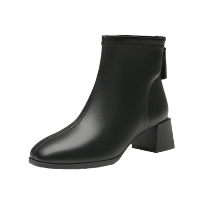 大东粗跟高跟切尔西短靴