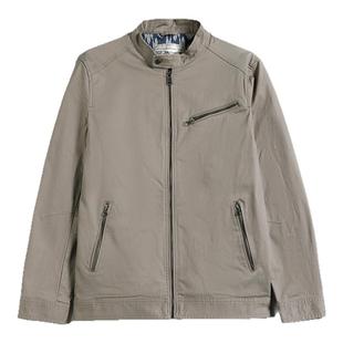 MCS男装源自万宝路秋季美式立领机车款夹克高级感净色休闲外套男