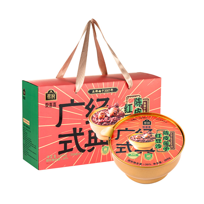蔡府陈皮莲子红豆沙260g即食早餐