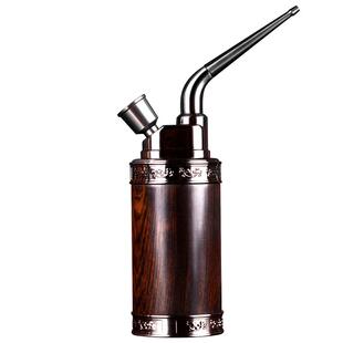 檀木高档水烟壶烟斗男士双重过滤四用烟嘴水烟筒全套烟丝袋锅正品