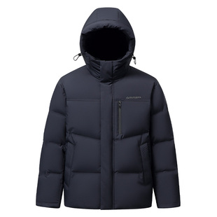 鸭鸭爸爸冬装羽绒服短款2025冬季新款中老年人连帽加厚父亲外套