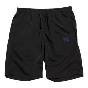 Needles track潮流宽松高街夏季运动休闲沙滩裤尼龙透气五分短裤