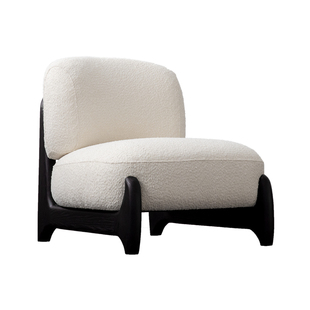 就坐专利 侘寂风羊驼绒可爱网红同款单人落地懒人沙发椅实木简约