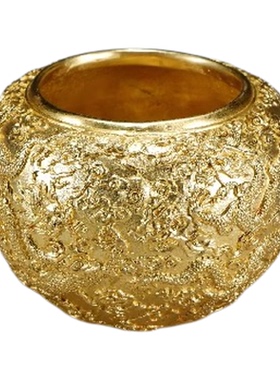 藏式香炉海水云龙缸纯铜香炉摆件