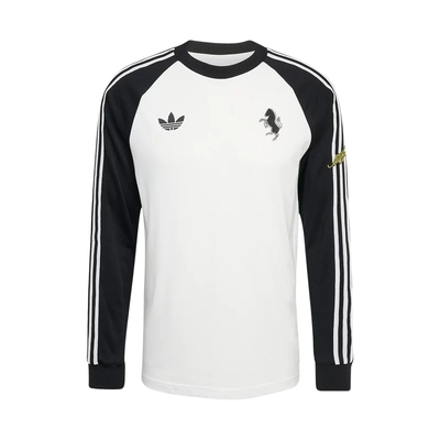 阿迪达斯尤文图斯足球休闲文化修身上衣26春新款男长袖T恤 KB4456