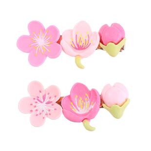 粉色甜美pom pom发夹女边夹侧边夹子前额刘海夹少女bb夹发卡头饰