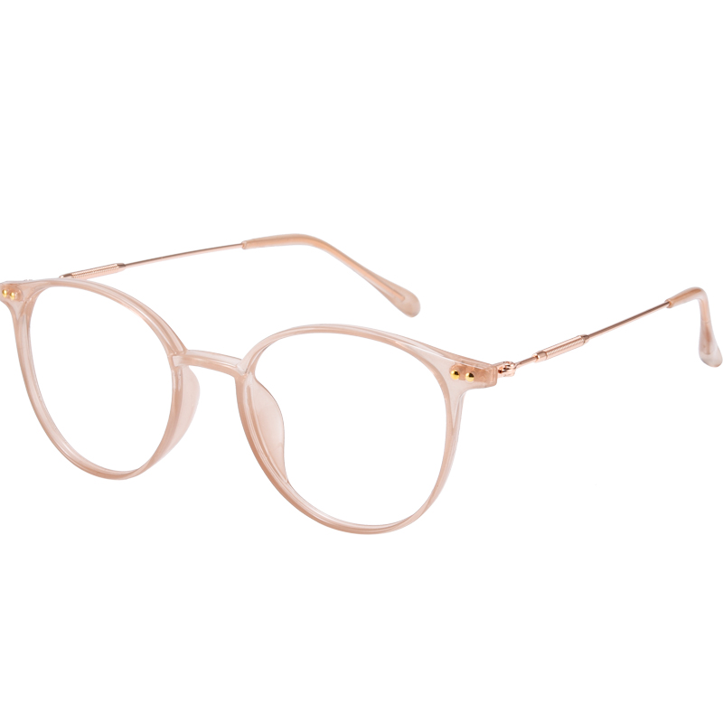 无框近视眼镜女生圆脸显瘦可配有度数抖音小红书钻石切边素颜框架