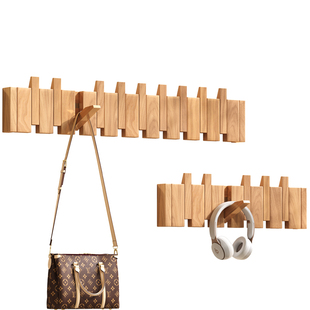 钢琴键挂衣架墙上壁挂入户玄关进门实木挂衣钩衣帽衣服挂钩免打孔