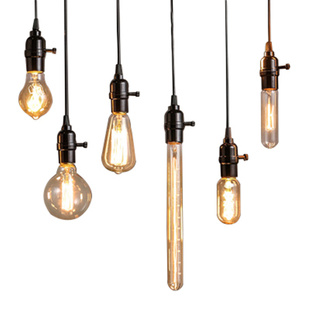 复古灯具咖啡店餐厅工业风灯泡吊灯壁灯光源钨丝灯节能灯烟火拉尾