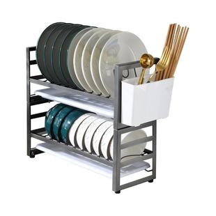 厨房碗碟沥水架小空间收纳置物架窄款放碗碟子收纳架碗筷双层收纳