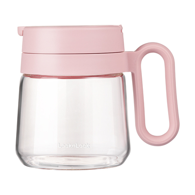 乐扣官方耐热玻璃早餐杯带盖水杯