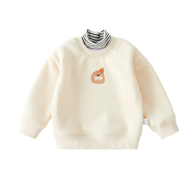 儿童加绒卫衣男童半高领