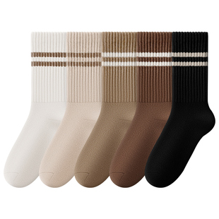 羊毛袜子男士中筒袜秋冬款加绒加厚高筒袜抗寒保暖防臭长筒袜长袜