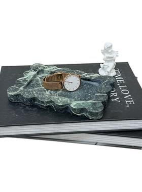 轻奢普拉达绿大理石桌面收纳盘