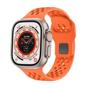 匠戴适用applewatch ultra1/2/3表带iwatch11苹果S9手表S8运动S10氟橡胶10硅胶8高级S7男7腕带女49mm智能透气
