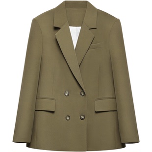 图曼朵美拉德穿搭棕色西装外套女春面试正装通勤学院风西服套装裙