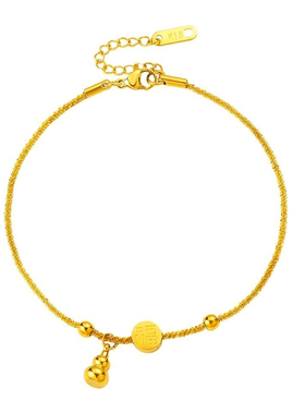 波光粼粼福字葫芦手链金色中式