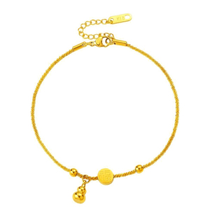 【钛钢不掉色】爆闪波光粼粼福字葫芦手链金色传承中式高级感手饰