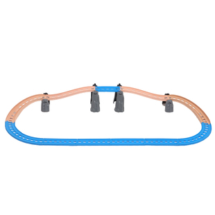 益智小火车轨道配件桥墩桥梁轨道通用扩展高架桥上下坡山洞红绿灯