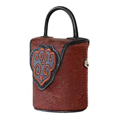 黑色真皮手提包斜挎包原创民族风