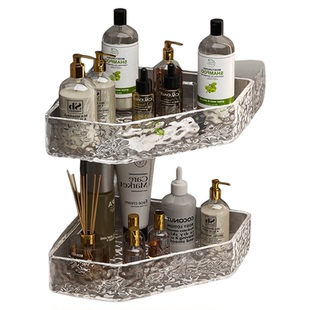 浴室置物架亚克力免打孔洗手间壁挂三角置物厕所转角卫生间架子