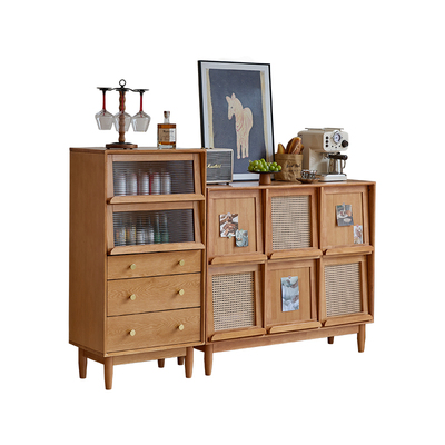 繁丰实木餐边柜靠墙一体储物柜茶水柜客厅柜子沙发边柜置物咖啡柜