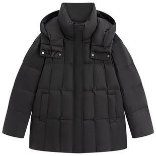 【商场同款】阿依莲高端防寒羽绒服女25冬季新款时尚百搭连帽外套