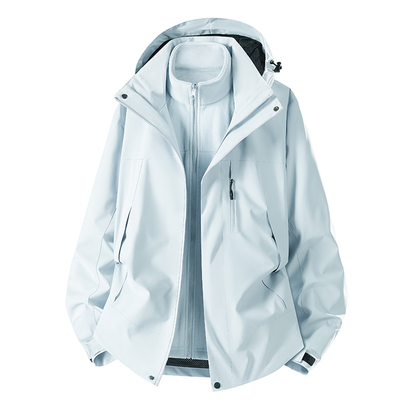 小个子巨好看的户外蓝色冲锋衣女