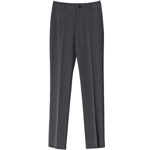 灰色西装裤女直筒宽松黑色工作裤高腰秋冬加绒显瘦九分裤职业西裤